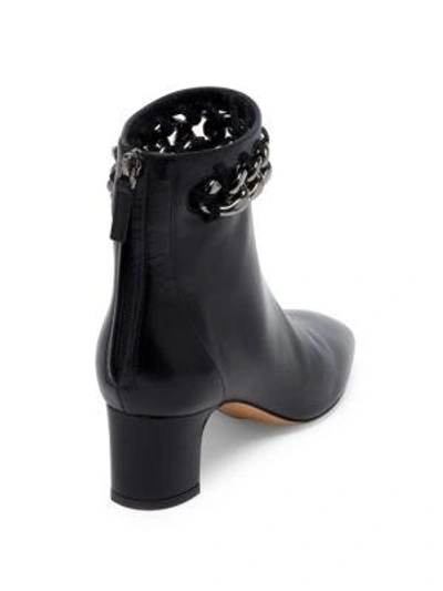Shop Valentino Metal-weave Leather Block Heel Booties In Black
