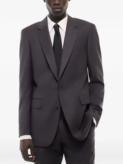 Fursac Checked-pattern Wool Blazer In Gray