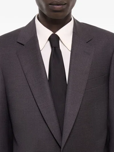Fursac Checked-pattern Wool Blazer In Gray
