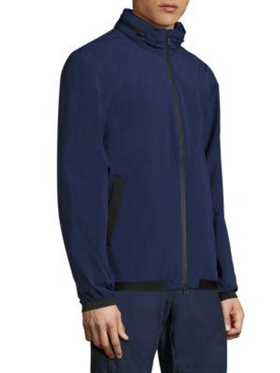 Shop North Sails Solid Zip-front Jacket In Blue