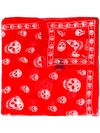 Alexander Mcqueen Skull-print Silk-chiffon Scarf In Coral/ Beige