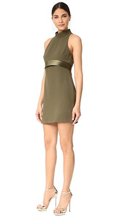 Shop Brandon Maxwell Mod Mini Dress In Olive