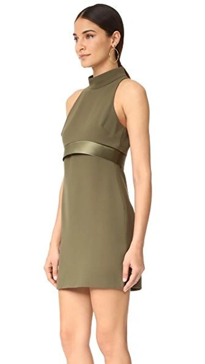 Shop Brandon Maxwell Mod Mini Dress In Olive