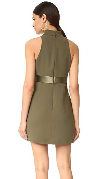 Shop Brandon Maxwell Mod Mini Dress In Olive