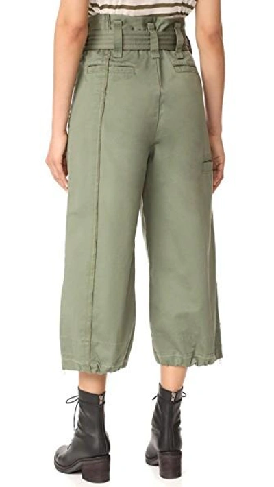 Shop Marc Jacobs Belted Cargo Culottes In Military Green