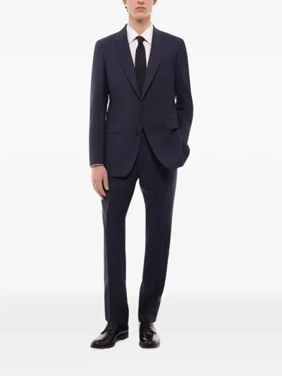 Fursac Checked-pattern Wool Blazer In Blue