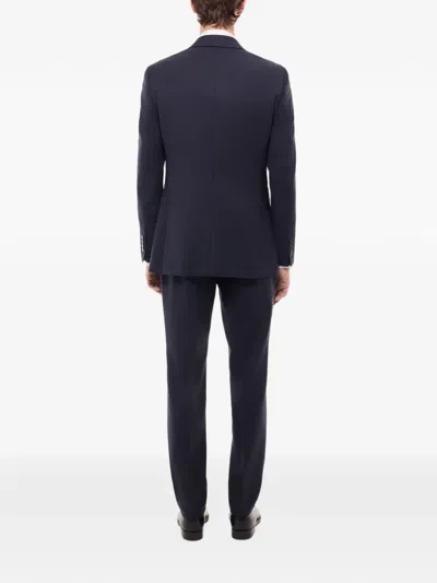 Fursac Checked-pattern Wool Blazer In Blue