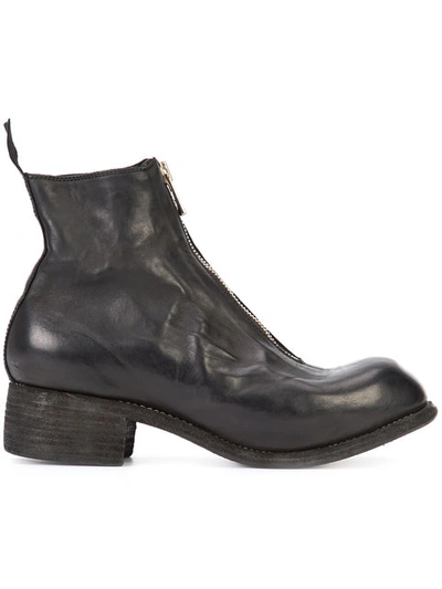 Guidi Front Zip Boots In Black