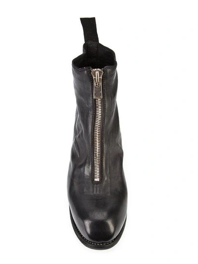 Shop Guidi Front Zip Boots In Black