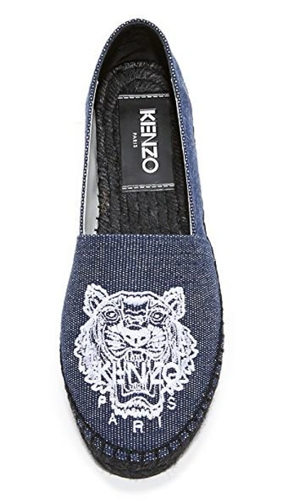 Shop Kenzo Tiger Espadrilles In Blue