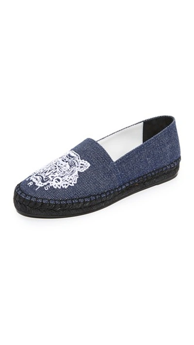 Shop Kenzo Tiger Espadrilles In Blue