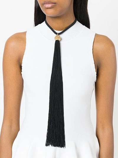 Shop Saint Laurent Monogram Tassel Necklace