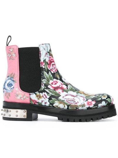 Shop Alexander Mcqueen Mixed Floral Mod Boots