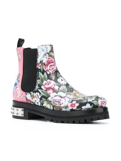 Shop Alexander Mcqueen Mixed Floral Mod Boots