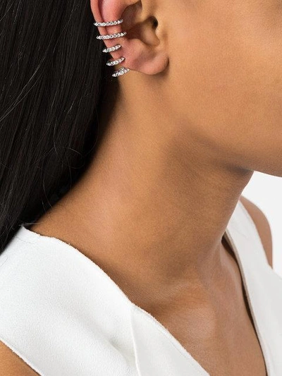 Shop Kasun London Cage Cuff Earring In Metallic