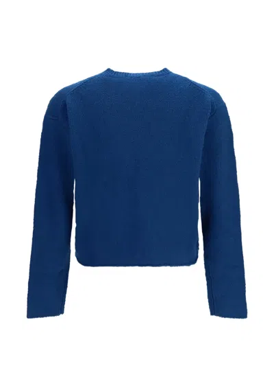 Rier Lamb Wool V-neck Sweater In Blue
