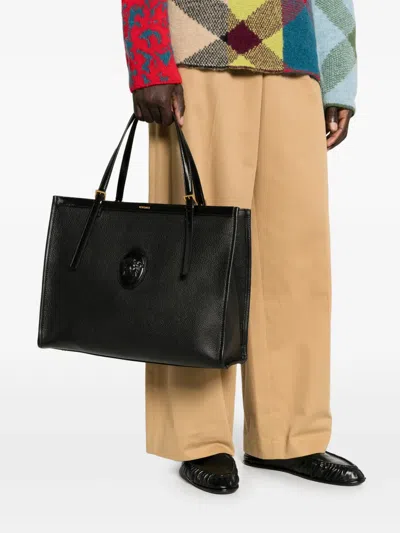 MEDUSA-PLAQUE LEATHER TOTE BAG