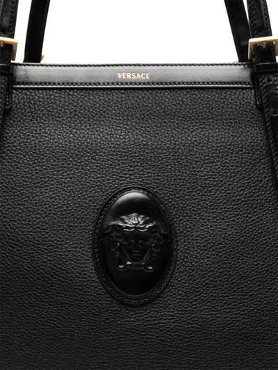 MEDUSA-PLAQUE LEATHER TOTE BAG