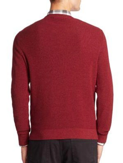 Shop Ermenegildo Zegna Wool, Silk & Cashmere Blend Sweater In Medium Red Solid