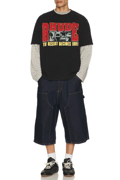 Rhude Desert Decides Graphic Tee In Vintage Black  Red  & Multi