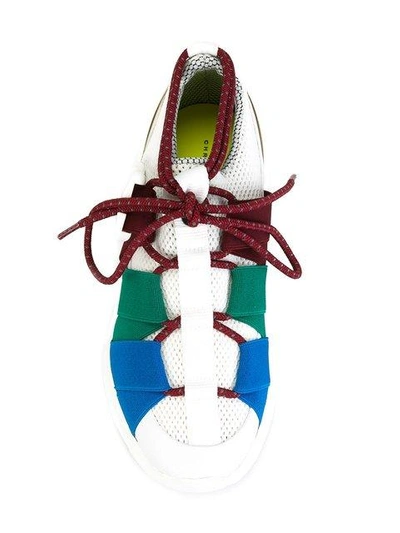 Shop Christopher Kane Panelled Sneakers In White