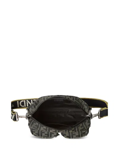 Fendi Mini Camera Case In Superlight Ff Zucca Technical Fabric With Adjustable Strap In Brown