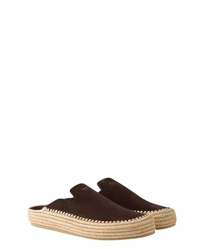 Prada Suede Mules In Black