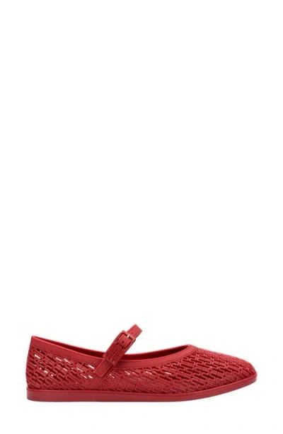 Melissa Harper Perforated-design Ballet Flats In Red