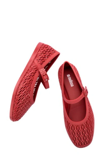 Melissa Harper Perforated-design Ballet Flats In Red