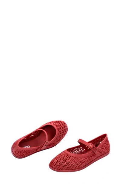 Melissa Harper Perforated-design Ballet Flats In Red