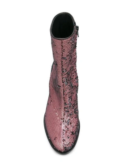 Shop A.f.vandevorst Sequined Ankle Boots - Pink