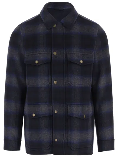 Woolrich Multi Check Pattern Wool-blend Flap Pockets Shirt In Multi