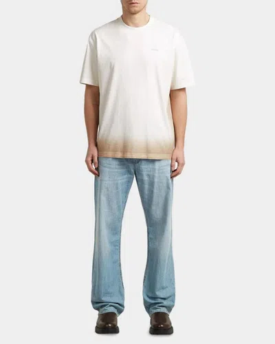 G-star Logo Sprayed Cotton T-shirt In Neutral