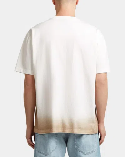 G-star Logo Sprayed Cotton T-shirt In Neutral