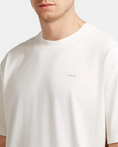 G-star Logo Sprayed Cotton T-shirt In Neutral