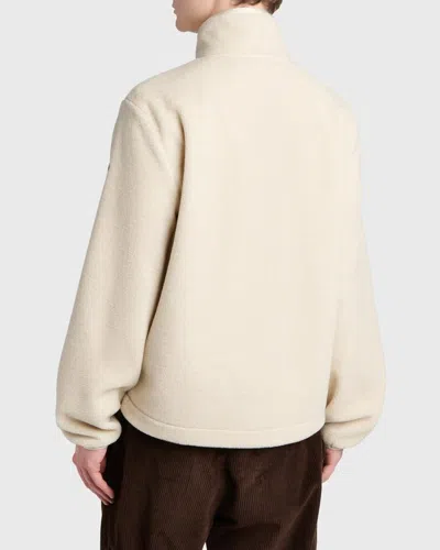 Moncler Stand Collar Zip Cardigan Sweater In Neutral