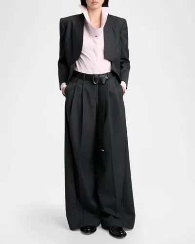 Givenchy Reverse Lapel Wool Jacket In Black
