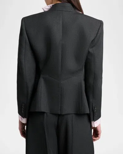 Givenchy Reverse Lapel Wool Jacket In Black