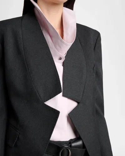 Givenchy Reverse Lapel Wool Jacket In Black