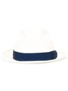 BORSALINO blue band trilby hat,STRAW100%