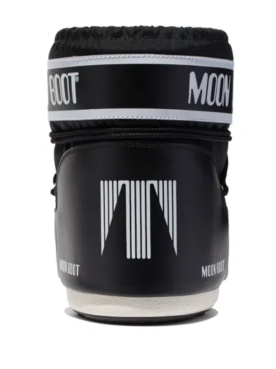 Moon Boot Unisex Icon Mini Low Ankle Nylon Boots In Black