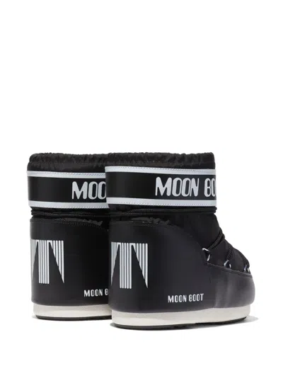 Moon Boot Unisex Icon Mini Low Ankle Nylon Boots In Black