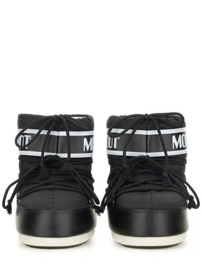 Moon Boot Unisex Icon Mini Low Ankle Nylon Boots In Black