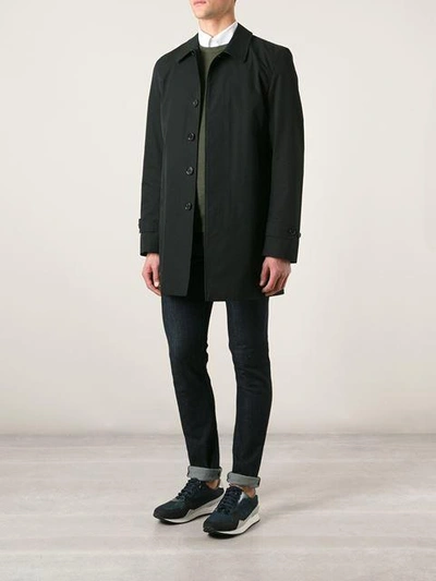 Shop Burberry Gabardine Car Coat - Black