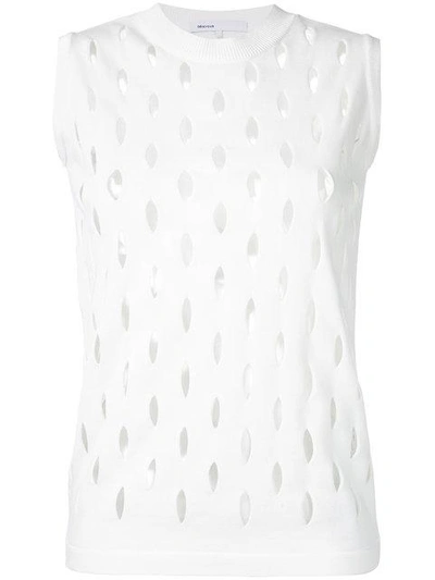 Shop 08sircus Perforated Detail Sleeveless Top - White
