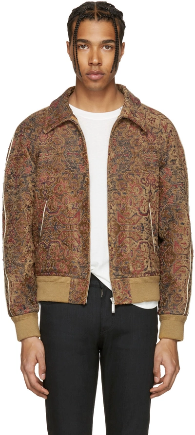 国内正規品 saint  laurent marrakech teddy 44 Saint Laurent Teddy Marrakech Tapestry Bomber Jacket | ModeSens