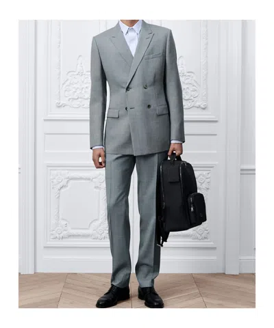 Dior Double-breasted Suit In Gray