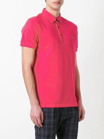 Shop Etro Poloshirt Mit Logo-stickerei In Pink