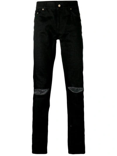 Shop Saint Laurent Biker Jeans In Black