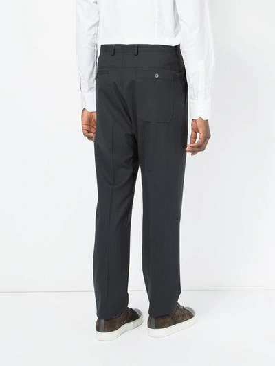 Shop Lanvin Tailored Straight-fit Trousers - Blue